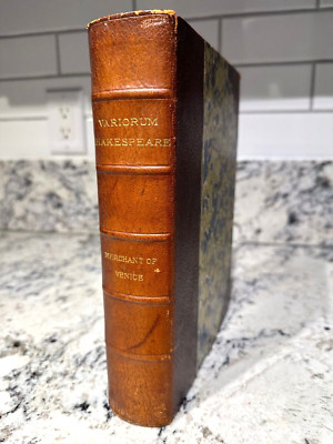 VARIORUM SHAKESPEARE Merchant of  Venice 1888 Leather Bound Antique Book
