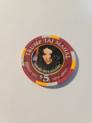 $5 Trump Taj Mahal Casino, NJ. ''Sarah Brightman'' Harem World Tour chip.