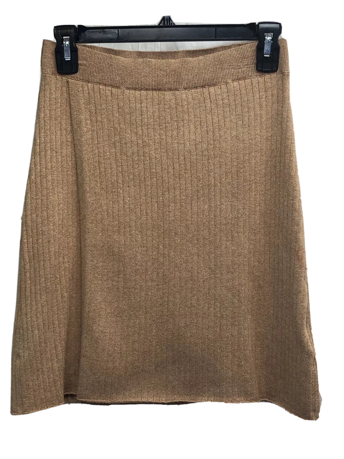 Free People Women’s Sz M/M Knit Ribs Beige Melange Faux Wrap Mini Skirt N Oth