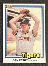 1981 Donruss Dan Petry Baseball Card #128 Tigers Pitcher VG O/C