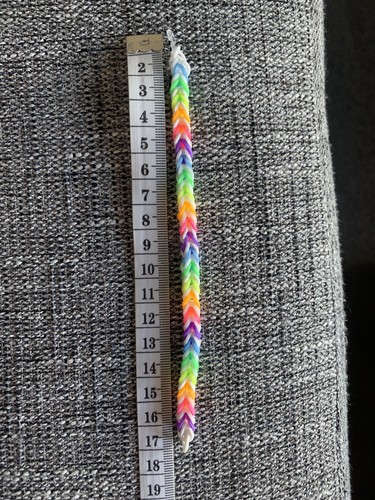 Homemade Loom Band Bracelet Rainbow Coloured - Picture 2 of 2