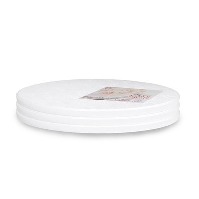 12 Inch White Plastic Cake Boards, 3-Pack, Drums, Rounds, Professional, Bakery