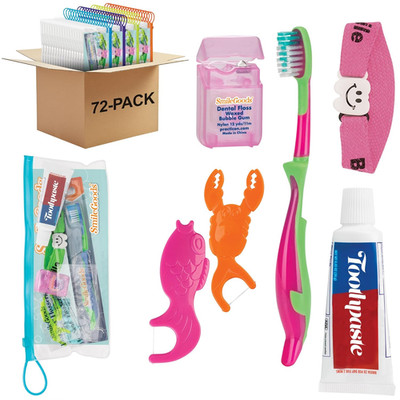 Smilegoods Child Prize Dental Care Kit with Toothbrush, Toothpaste, Floss, Floss