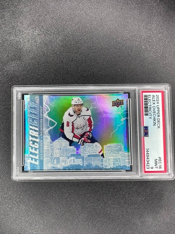 2024 UPPER DECK ELECTRICITY #EC16 ALEX OVECHKIN PSA 9 SP HOLO REFRACTOR POP 5!