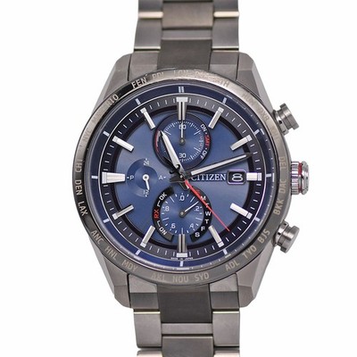Citizen Attesa Eco-Drive Herrenuhr Super Titanium Blaues Zifferblatt aus Japan