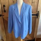 NWT SAG HARBOR 20P Petite Blue One Button Polyester Lined Jacket Blazer NOS