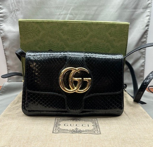 Gucci Arli Black Small Shoulder Bag Python 550129… - image 3