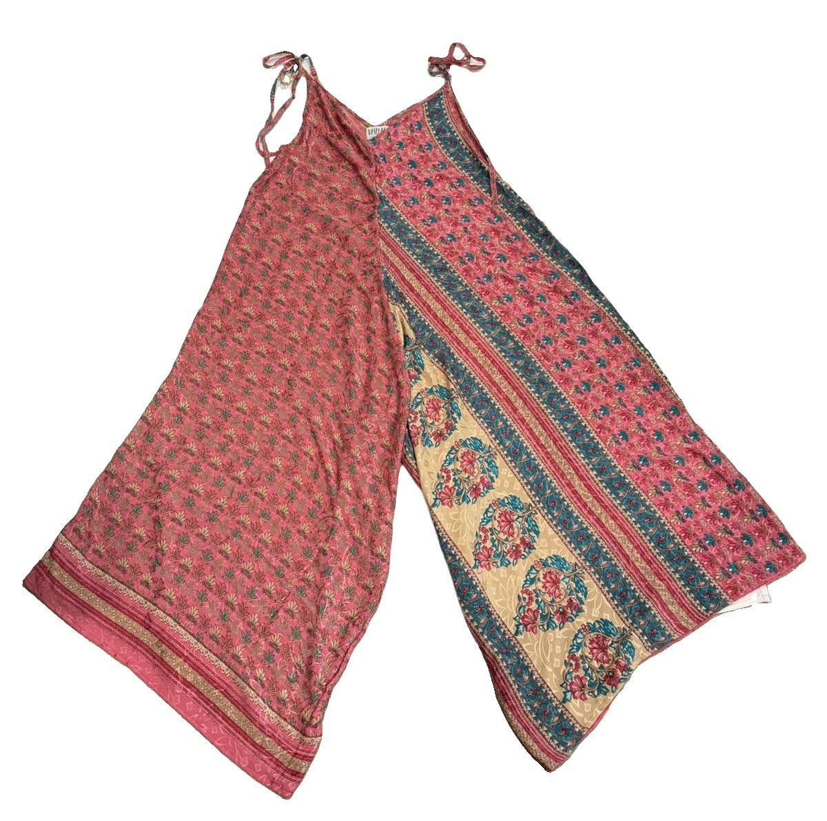 BAIZAAR Handmade Silk Wide Leg Jumper One Size Bohemian Sari Harem Silhouette