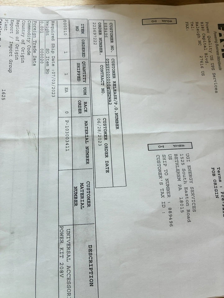 UPS Accessories UAP Field Upgrade P-103003411 Uninterruptible Power Supply - Image 2 of 2