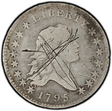 1795 Flowing Hair Half Dollar; PCGS VG Details (Graffiti); Nice Early Date 50C!