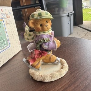 Cherished Teddies Adam Ice Skating Bear Resin Figurine 269751 1997 Boxed