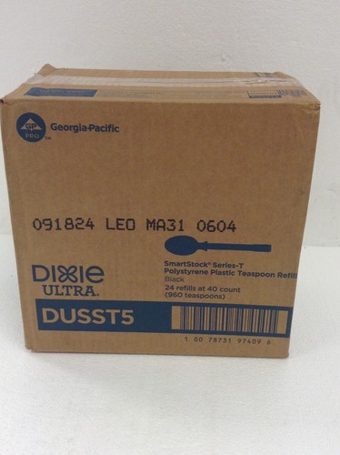 960 NUOVO Dixie Ultra SmartStock Series-T Cucchiaio da Servizio in Polistirolo Ricarica, Nero - Foto 4 di 12