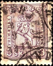 Norvège n°13 oblitéré ( cote Y & T 2009 : 120€ )