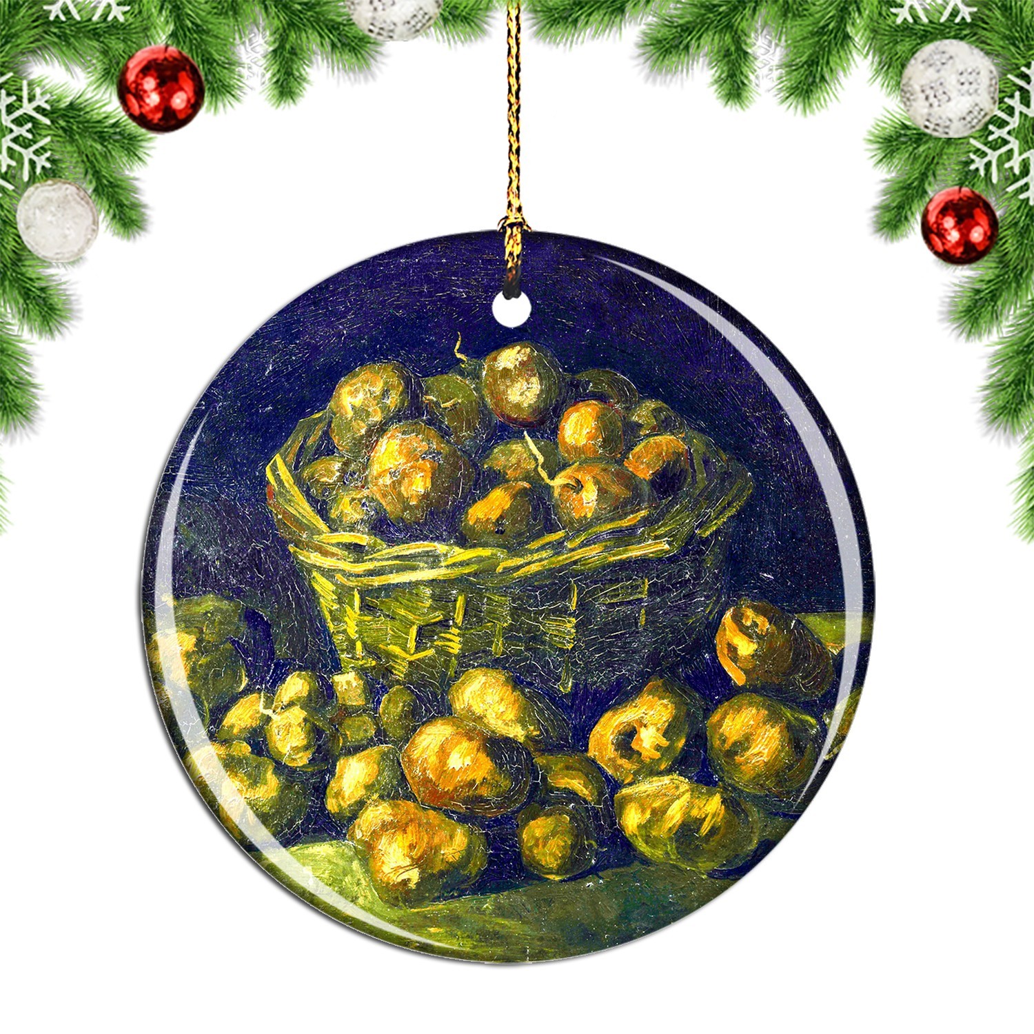 Van Gogh Basket of Potatoes Painting Christmas ornament city travel souvenir