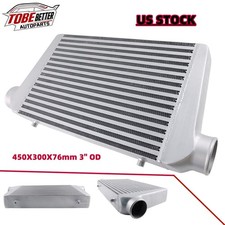 Universal Aluminum Turbo Intercooler Core Size 450x300x76mm Front Mount Silver