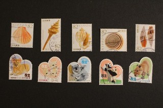Briefmarken Japan Muscheln und Tiere 2 komplette Sätze