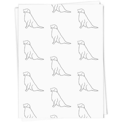 Geschenkpapier/Geschenkanhänger ''Sitting Dog Line Art'' (GI056158)