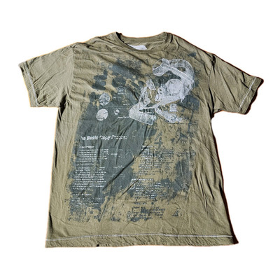 VTG Marc Anthony Y2K Grunge Graphic Tee Green Distressed Copy Process Size XL