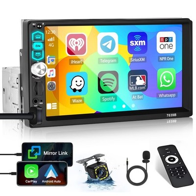 Hikity 1-DIN-Autoradio (7 Zoll) mit CarPlay und Android Auto