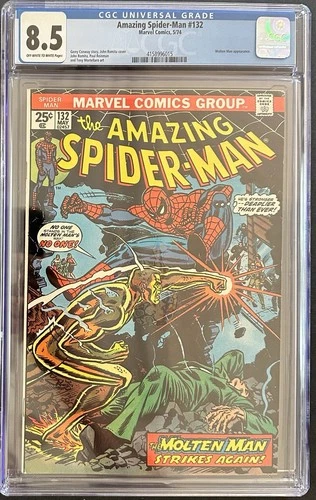 Amazing Spider-Man #132 1974 CGC 8.5! Molten Man Appearance, Romita Sr. Cover!