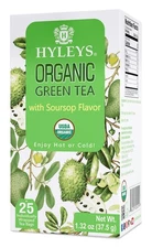 Hyleys Tea Organic Green with Soursop Flavor-25 Bags (100% Natural, Sugar Free,