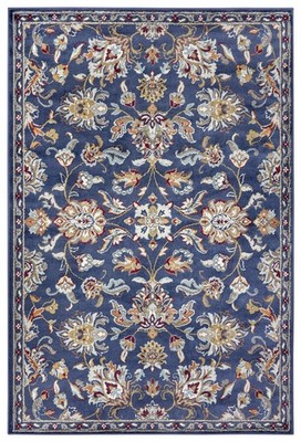 Teppich Läufer Kurzflor Blau 57x90cm Hanse Home Caracci Ornament