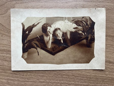Vintage Studio Photographic Romanian Postcard Mother and Sun Portrait