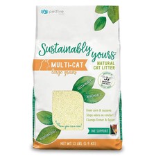 Sustainably yours Natural Cat Litter, Large Grains, 26 lbs