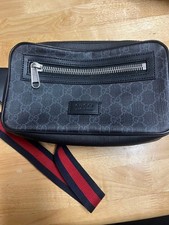 GUCCI 682357 K5RLN GG Sherry Line Shoulder Bag PVC Black Vintage Logo From Japan
