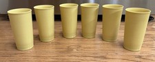 Lot of 6 Vintage Tupperware Harvest Gold Stackable Tumblers Cups 12 oz 873