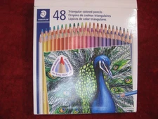 Staedtler Colored Pencils, 48 Colors, Triangular Barrel, Very Little Used