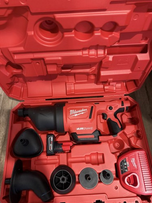 #ad Milwaukee M12 Drain Cleaning Air Gun Kit 2572B 21 *Missing 10” Extension* $329.00
