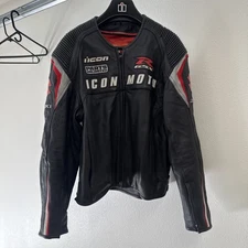 Icon Victory Suzuki Leather Jacket armored Size XXL GSX-R Automag motorcycle
