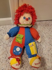 Vintage American Greetings Amtoy Clown Doll Plush "Learn to Dress" 1983, 16"