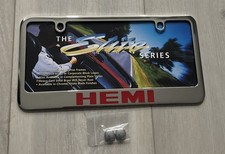 Hemi License Plate Frame Stainless Steel Silver- Elite Automotive