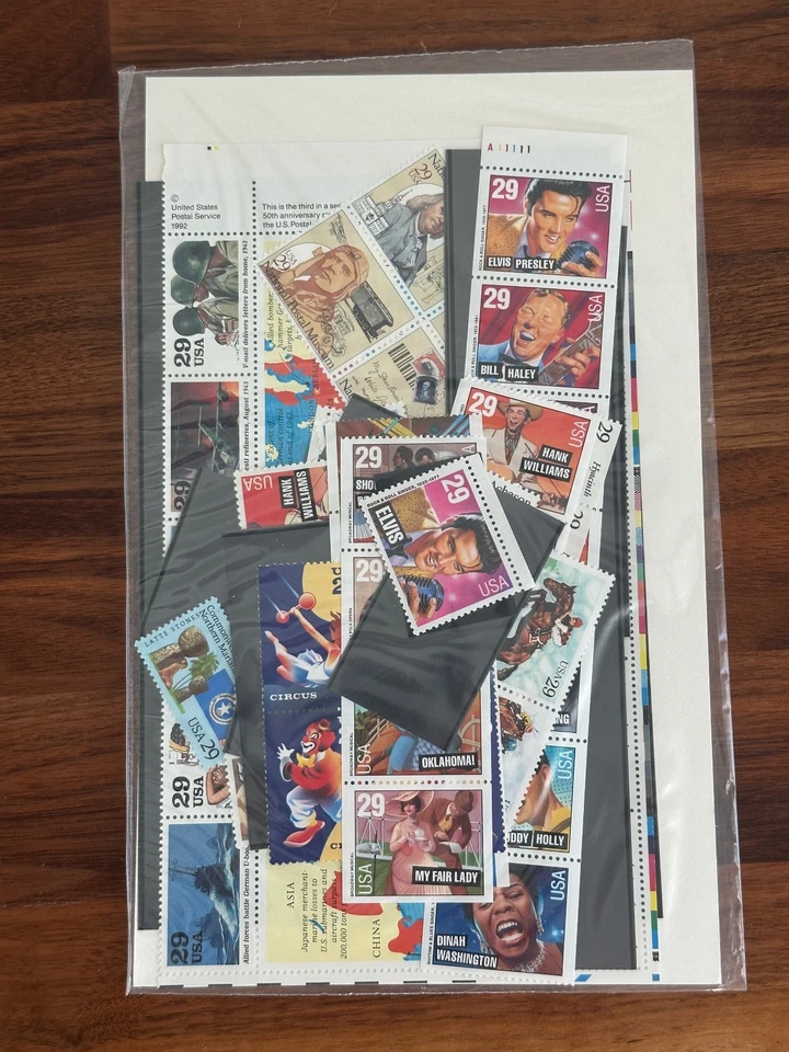 USPS 1993 Commemorative Stamp Collection. All stamps sealed in plastic. - Image 2 of 3