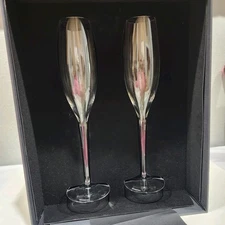NIB Waterford Crystal- Elegance Collection- 2 Crystal Champaign Flutes - Org Box