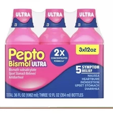 Pepto Bismol Ultra, 5 Symptom Digestive Relief Liquid, 36 Ounces
