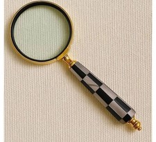 Brass Magnifying Glass  4"Lens with Decorative Handle  Antique Style Collectible