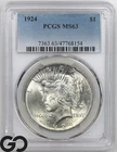 1924 Peace Dollar PCGS MS 63 ** Nice Cartwheel Mint Luster!