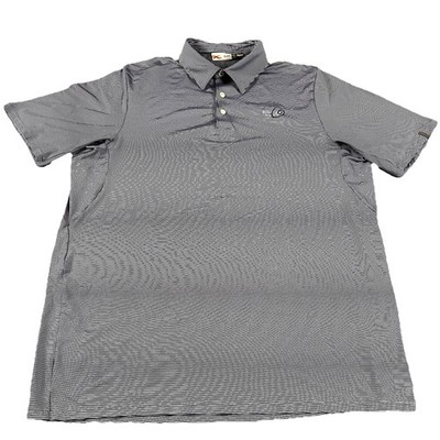 Kjus Polo Shirt Mens 52 L Soren Striped Golf Performance Office Casual *