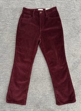 Universal Thread Maroon Corduroy Cropped Pants Size 6 NWT