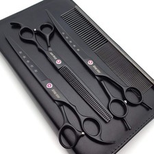 8.0 Inches Professional Dog Grooming Scissors Set Straight Thinning Curved
