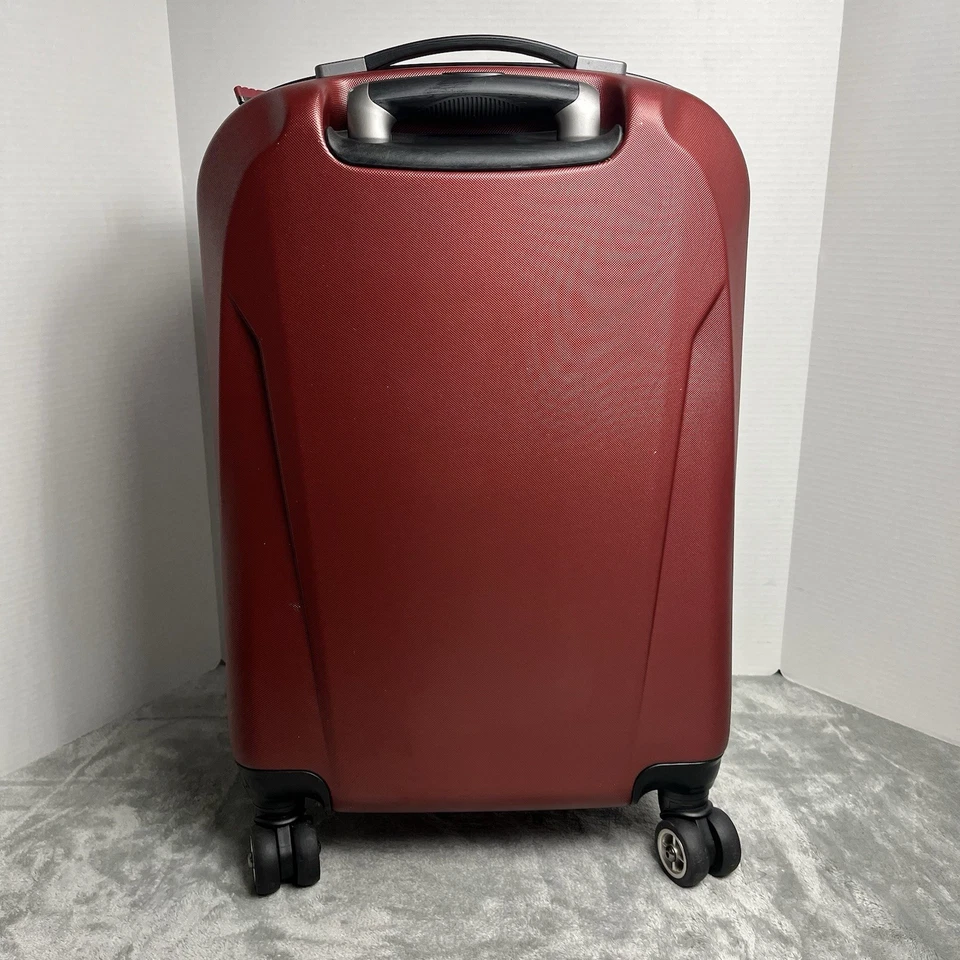 Mala de mão Ricardo Beverly Hills giratória 22"H marrom vermelha capa dura - Imagem 4 de 4