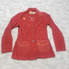 Vintage Levis Coat Jacket Womes Small Red Big E Corduroy 60s 70s