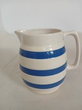 Vintage Staffordshire Chef Ware Blue & White Jug H13cm
