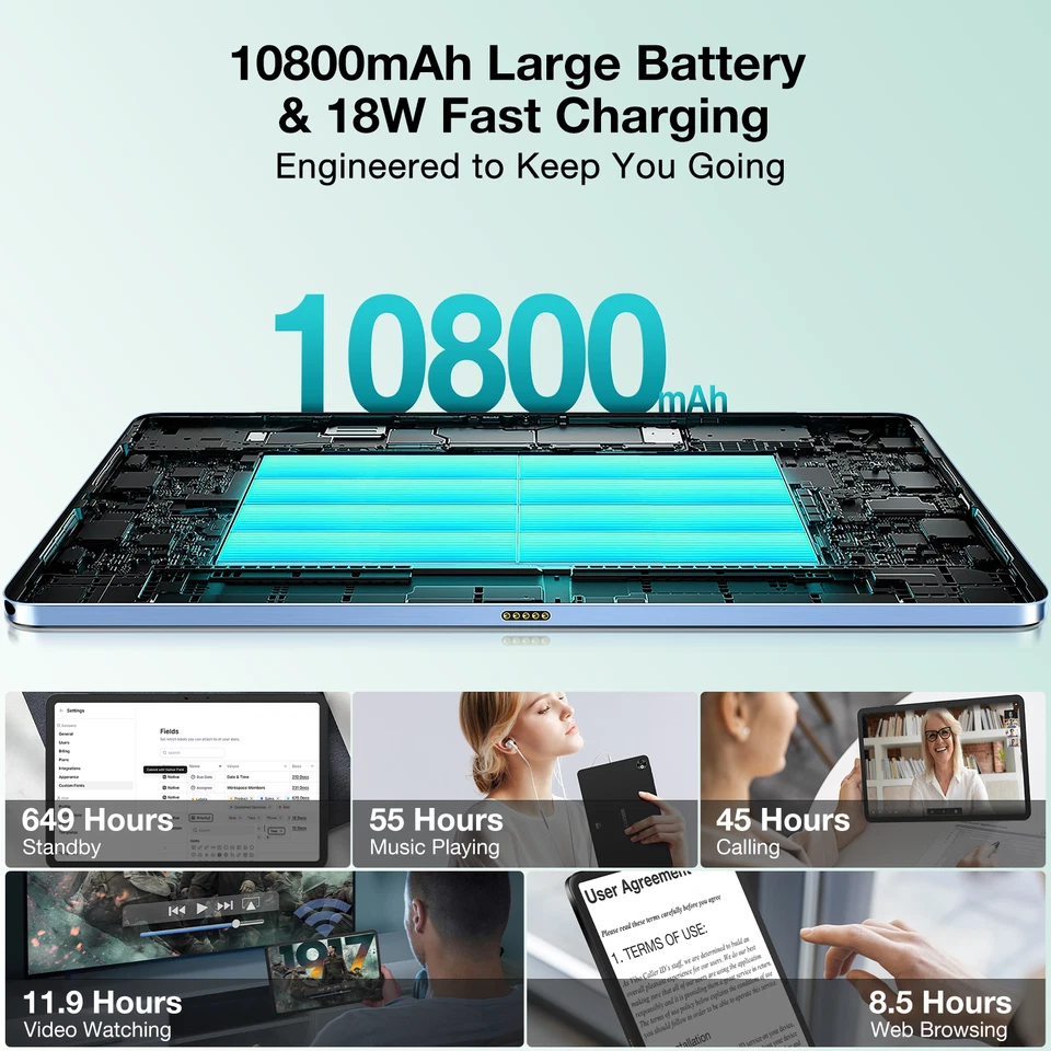 DOOGEE T40 PRO Android 15 Tablet 12 Zoll 10800 mAh 20GB+512GB 4G LTE 2025 Neues - Bild 3 von 4