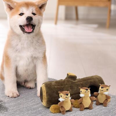 Hidden Squirrel Plush Dog Toy Wear Resistant for Small Medium Pets