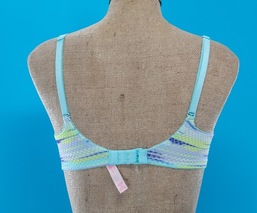 Victoria's Secret Women's 34D Blue Purple yellow Textured Lined Demi T-Shirt Bra - Picture 2 of 6