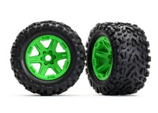 Traxxas 8672G Tires  Wheels Green w/ Foam Inserts 2 : E-Revo VXL Brushless